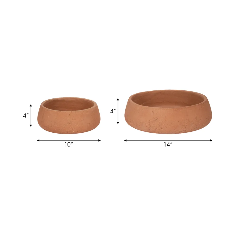 HOLLISHOLM SET OF 2 BROWN BOWLS 4 (IN)