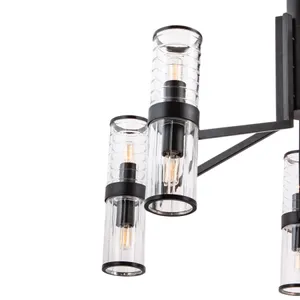 Stripe 31.75'' Wide 10-Light Chandelier - Matte Black 4