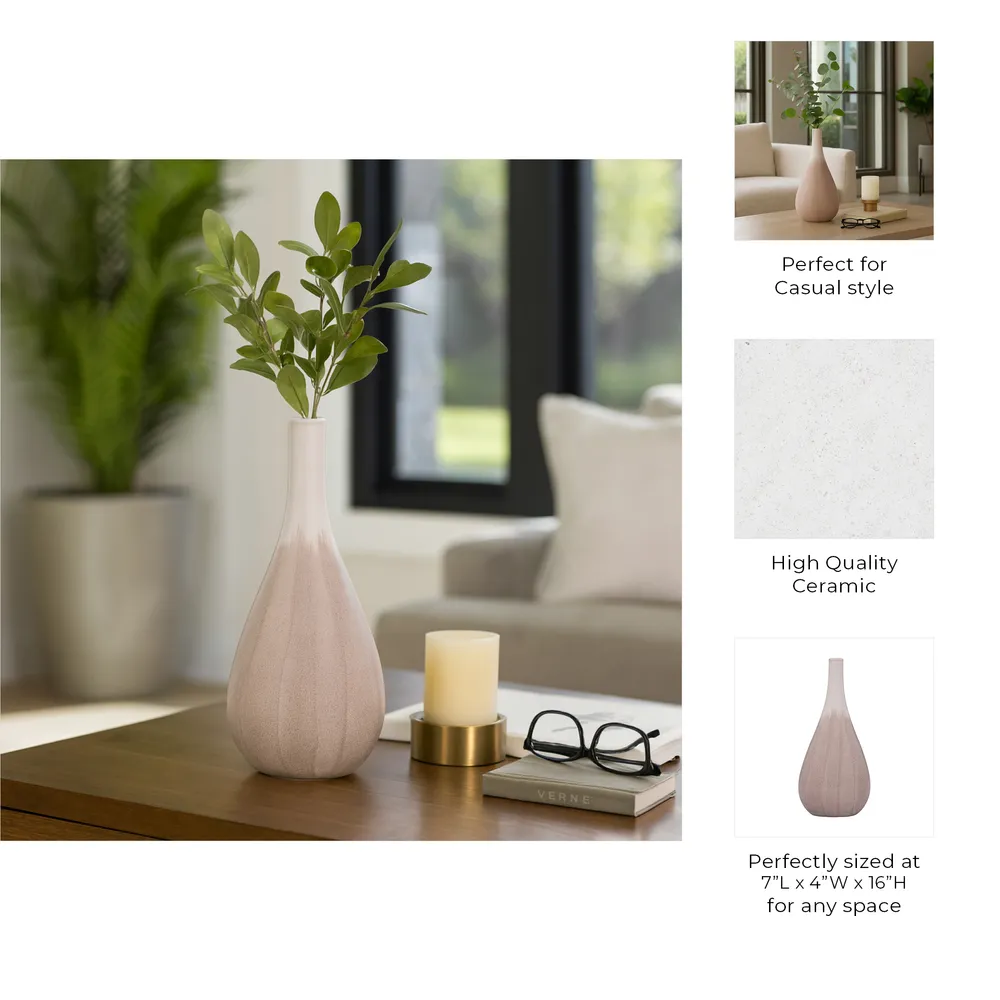GASTONLAND WHITE VASE 16 (IN)