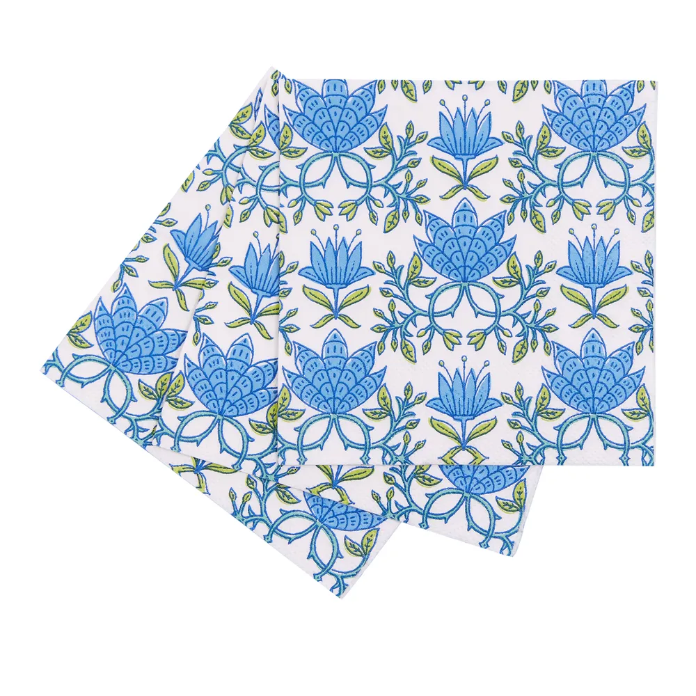 Tilly Blue Paper Cocktail Napkins (Pack of 25)