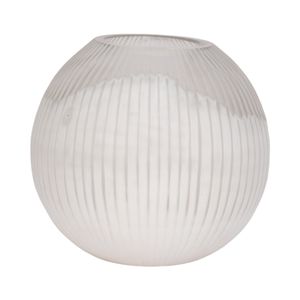 RAMONASHAW WHITE GLASS VASE 13 (IN) 4