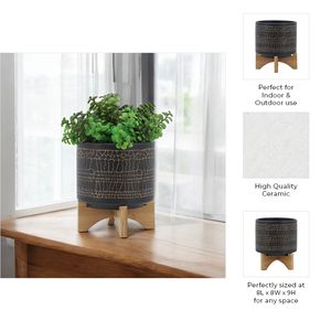 LANDONVIEW BLACK PLANTER 9 (IN) 10