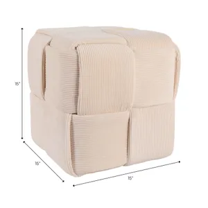 COREYBEACH IVORY OTTOMAN 15 (IN) 9