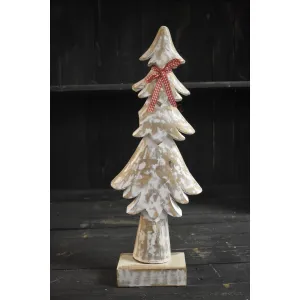 Skinny Whitewashed Trees with a Ribbon 7.5x27in 2
