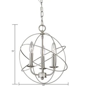 Williamsport 13'' Wide 3-Light Chandelier - Brushed Nickel 2