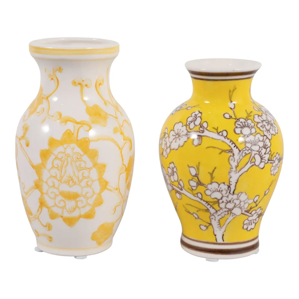 KEATONHOLM SET OF 2 YELLOW CHINOISERIE 7 (IN)