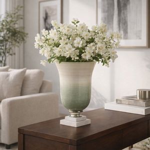 ERWINLAND WHITE GLASS VASE 12 (IN) 2