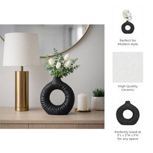 CANTONGATE BLACK VASE 9 (IN) 10