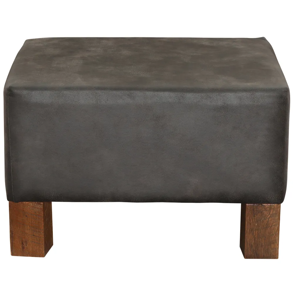 Upholstered Cocktail Ottoman - Barnwood Leg - Customer Fabric