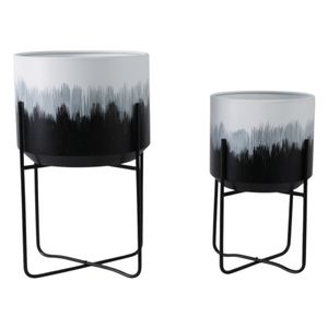 NICOLEHAM SET OF 2 BLACK PLANTER 23 (IN) 1