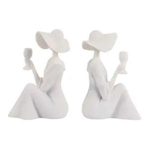 NELLFIELD SET OF 2 WHITE BOOKENDS 8 (IN) 4