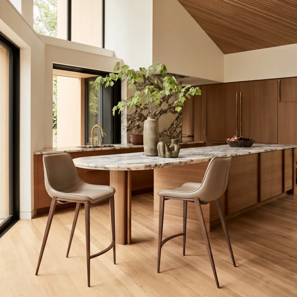 Magnus Counter Stool Brown & Walnut