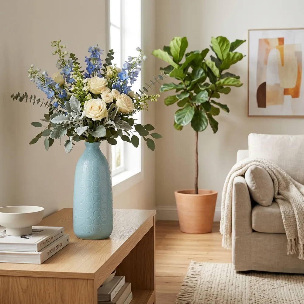 HOUSTONWOOD BLUE VASE 16 (IN)