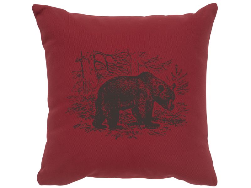Image Pillow - Bear Scene - Cotton Brick 1