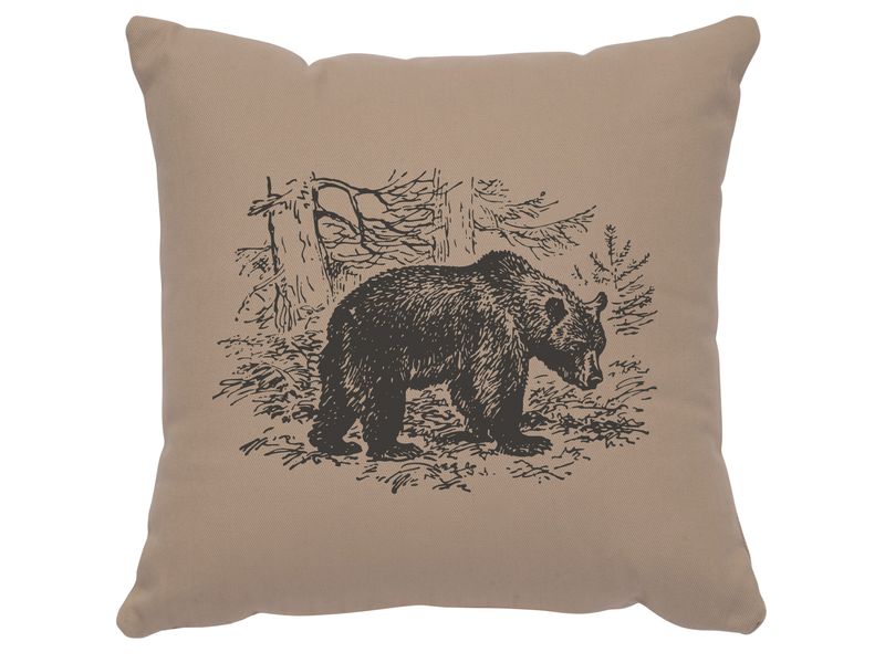 Image Pillow - Bear Scene - Cotton Alabaster 1