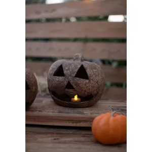 Set of 2 Paper Mache Jack-O-Lanterns 2