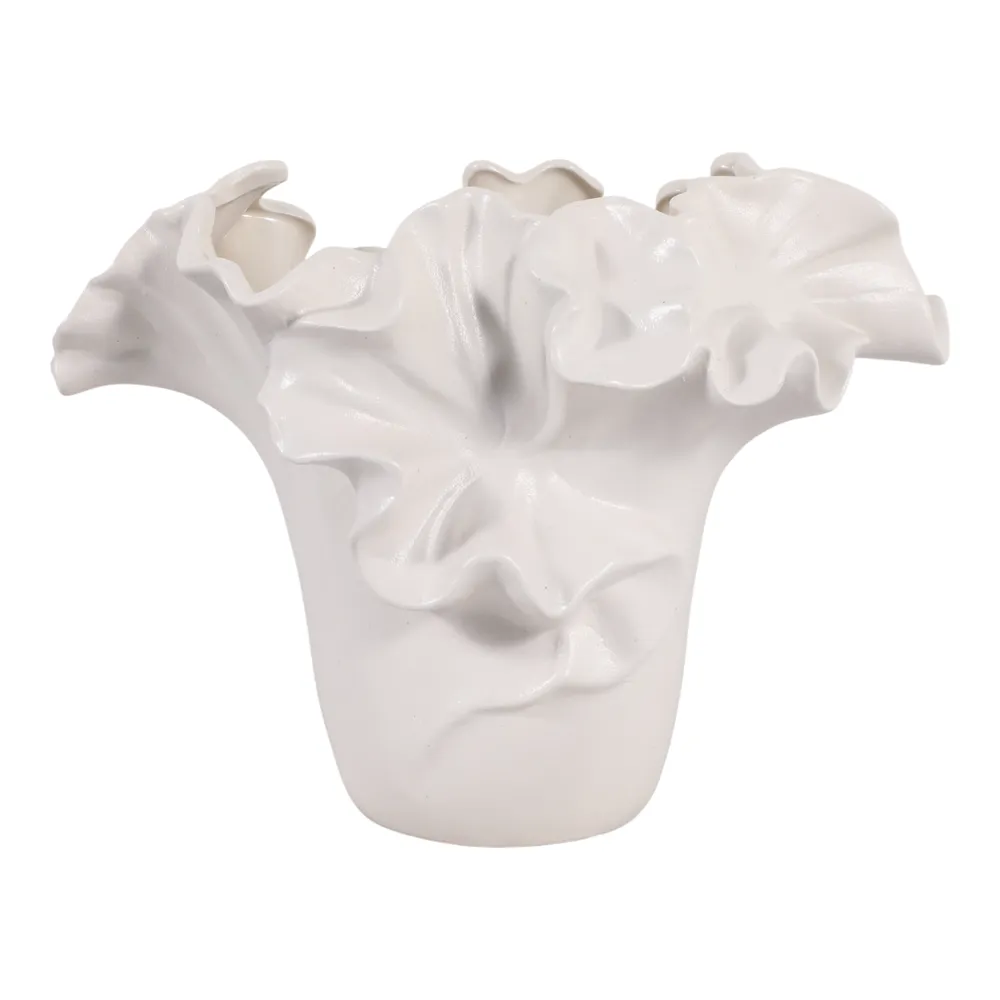 ALDERPORT WHITE VASE 8 (IN)