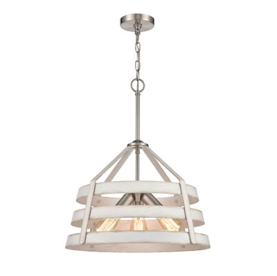 Brigantine 18″ Wide 3-Light Chandelier - Satin Nickel