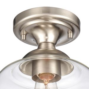 Agnes 8'' Wide 1-Light Semi Flush Mount - Satin Nickel 4