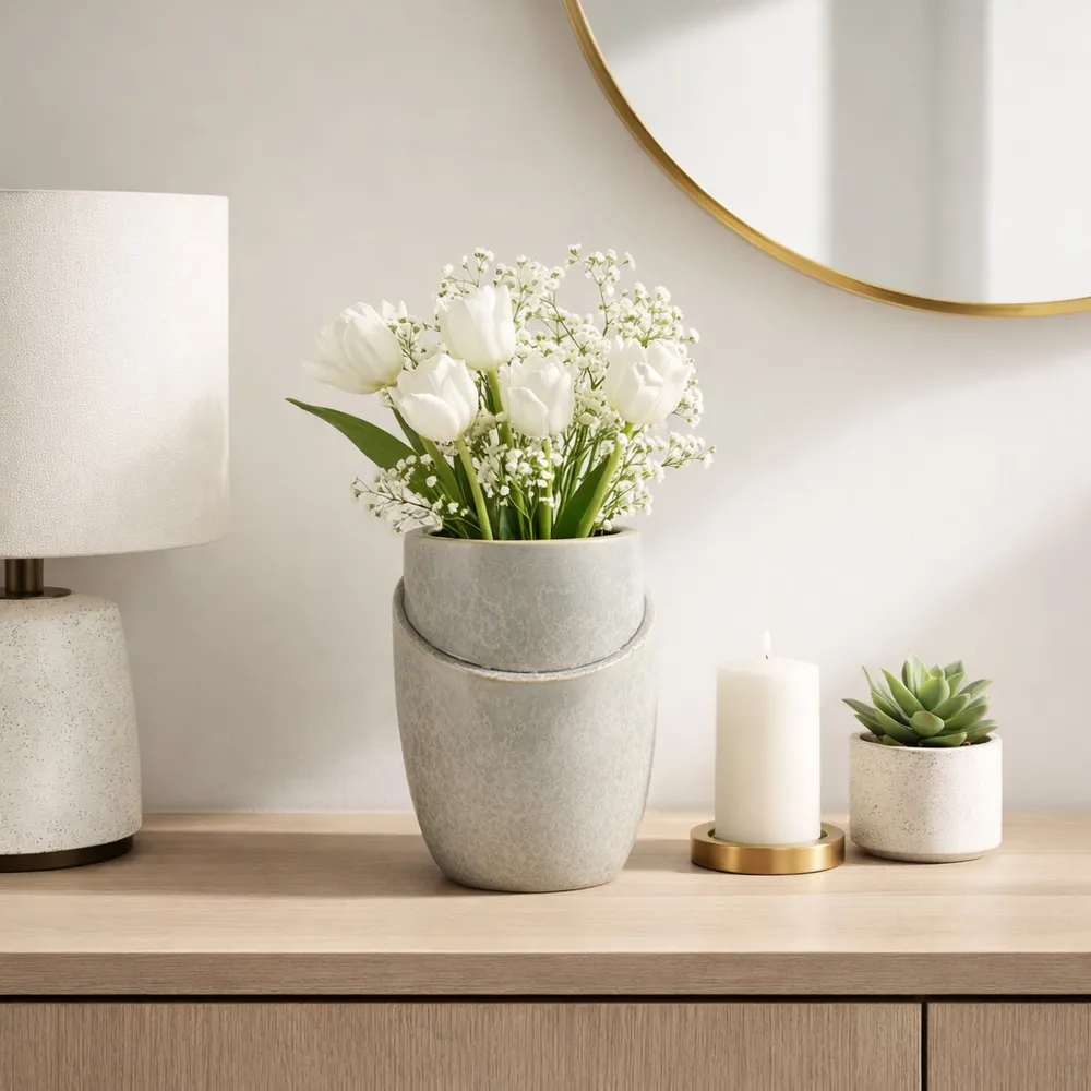 GREYSONSTONE GRAY VASE 11 (IN)