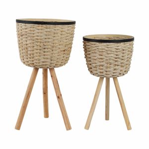HALSEYBURN SET OF 2 WHITE PLANTER 23 (IN) 4