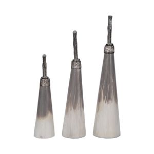 CLARAHAM SET OF 3 GRAY GLASS VASES 22 (IN) 5