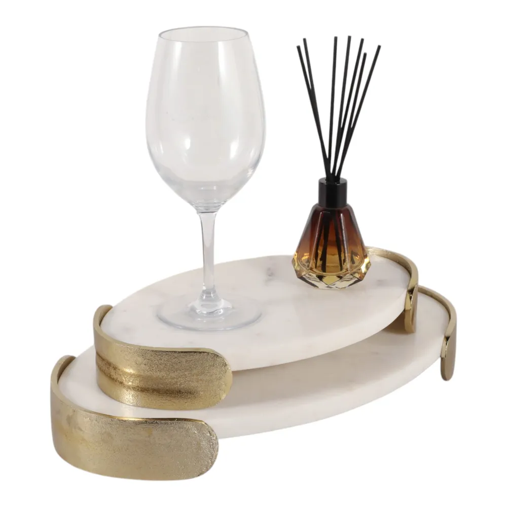 OWENPARK SET OF 2 WHITE TRAY 2 (IN)