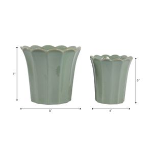 DEANGROVE SET OF 2 GREEN PLANTER 8 (IN) 8