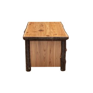 Hickory Log Enclosed Coffee Table - Three Drawer - Espresso - Standard 6