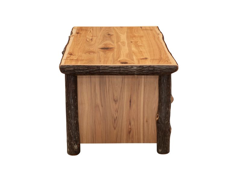 Hickory Log Enclosed Coffee Table - Three Drawer - Espresso - Standard 6