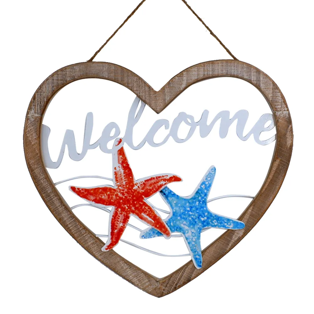 18" WELCOME HEART SHAPE WALL DECOR