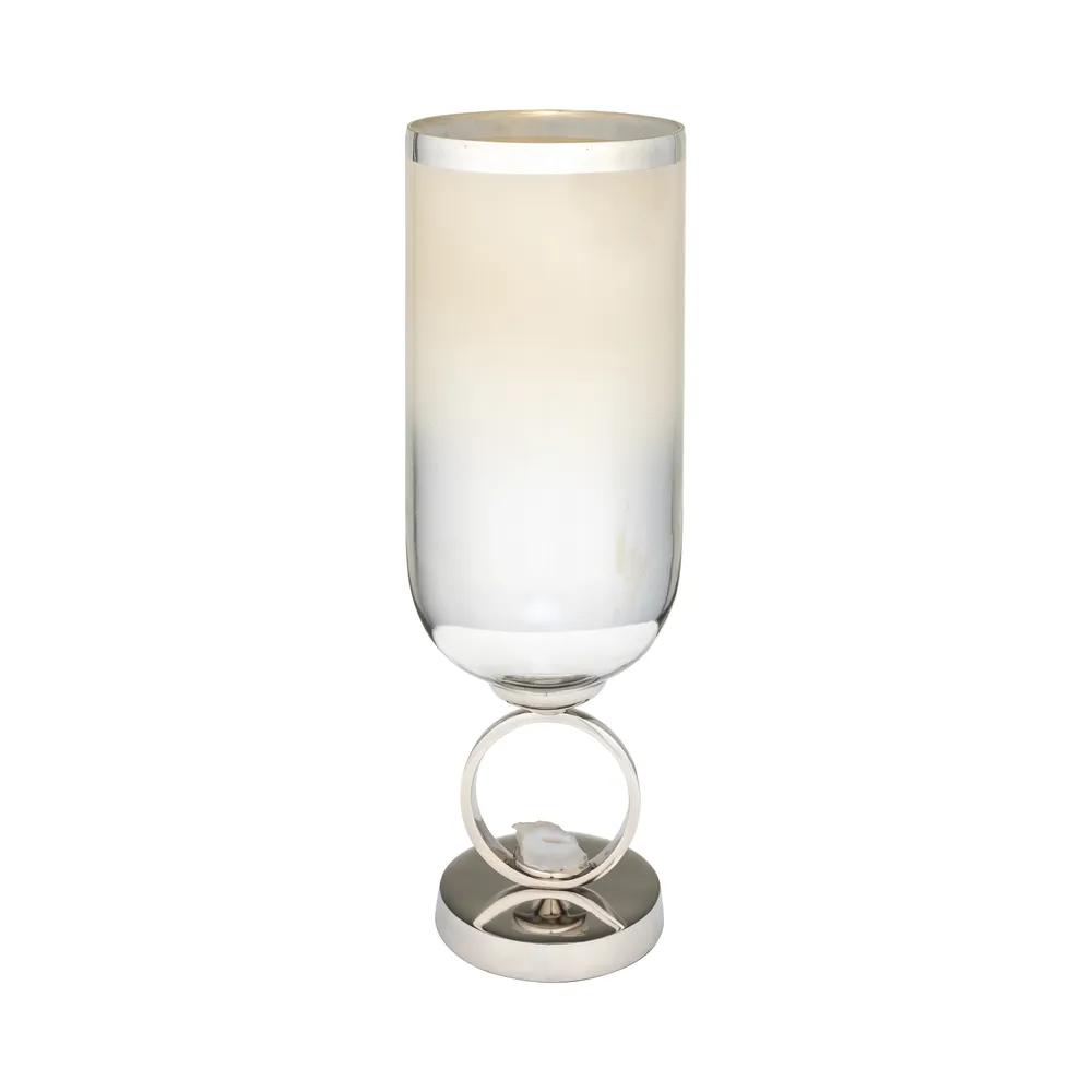 ROCKWIND WHITE GLASS VASE 17 (IN)