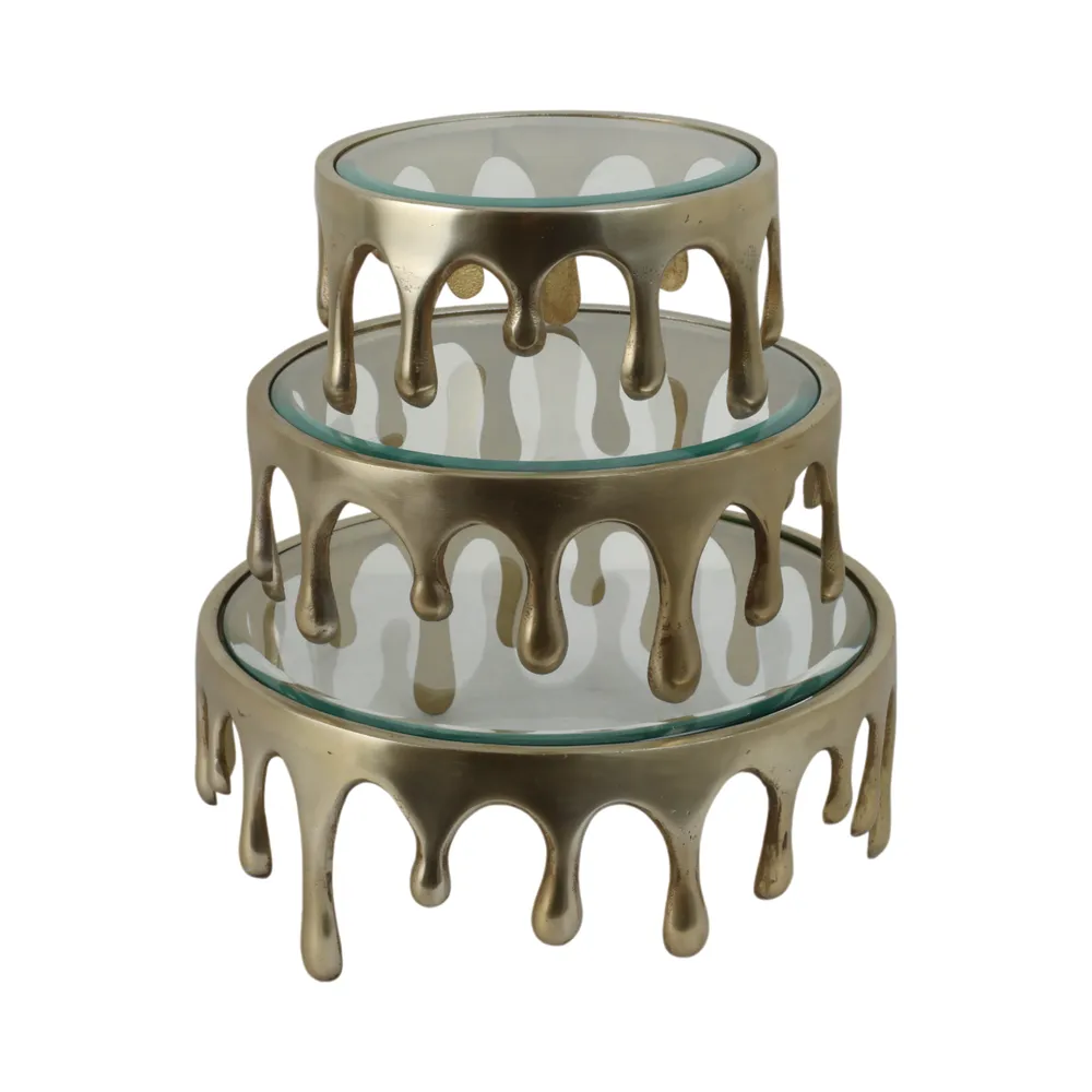 FRAZIERSTONE SET OF 3 GOLD TRAY 6 (IN)