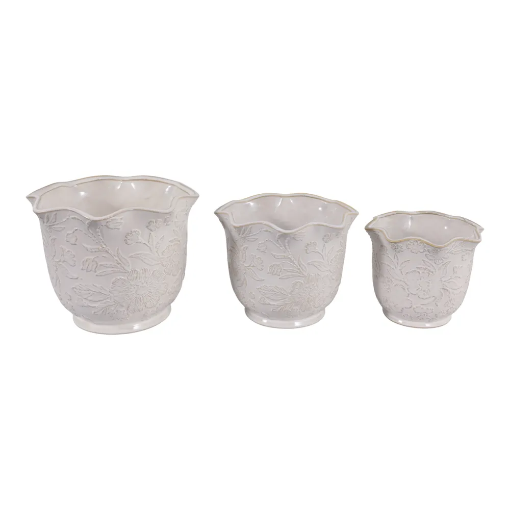 CLAYBROOK SET OF 3 IVORY PLANTER 9 (IN)