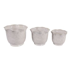 CLAYBROOK SET OF 3 IVORY PLANTER 9 (IN) 6
