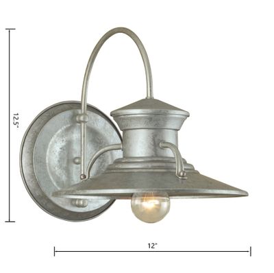 Budapest 12.5″ High 1-Light Outdoor Sconce - Galvanized