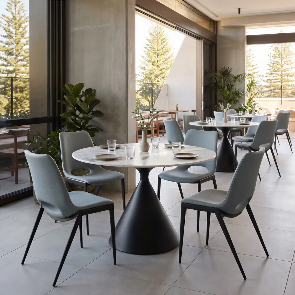 Desi Armless Dining Chair Azure Gray