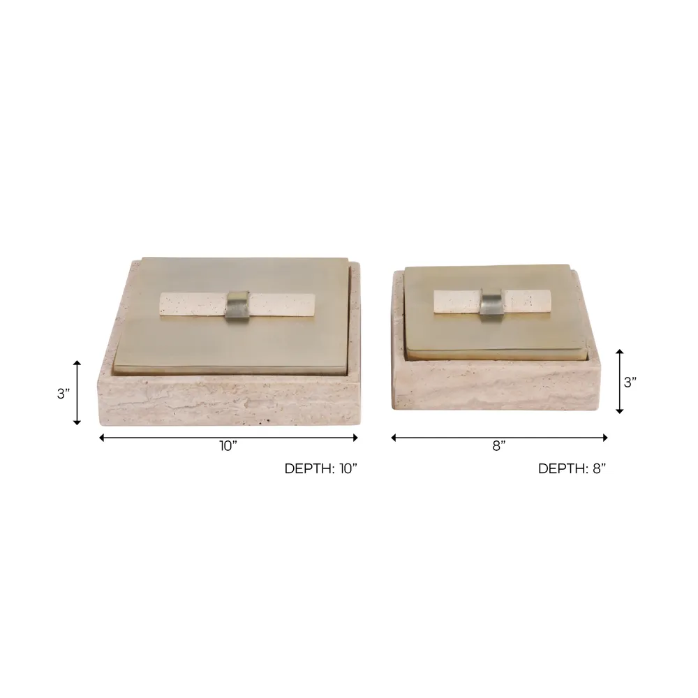 BAYARDWOOD SET OF 2 GOLD BOXES 4 (IN)