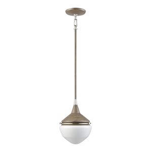 Mid-Century Schoolhouse 12'' Wide 1-Light Mini Pendant - Pecan 2