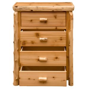 Cedar Log Four Drawer Chest - Weathered - Standard Line 5