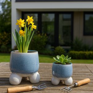 GALESHAW SET OF 2 BLUE PLANTER 11 (IN) 10