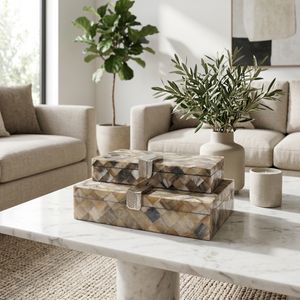 ROSESTONE SET OF 2 BROWN BOXES 3 (IN) 2