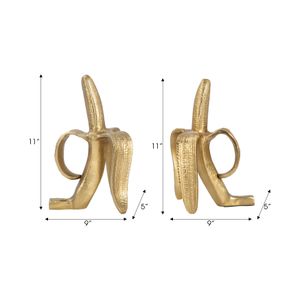 ERINBROOK SET OF 2 GOLD BOOKENDS 9 (IN) 8