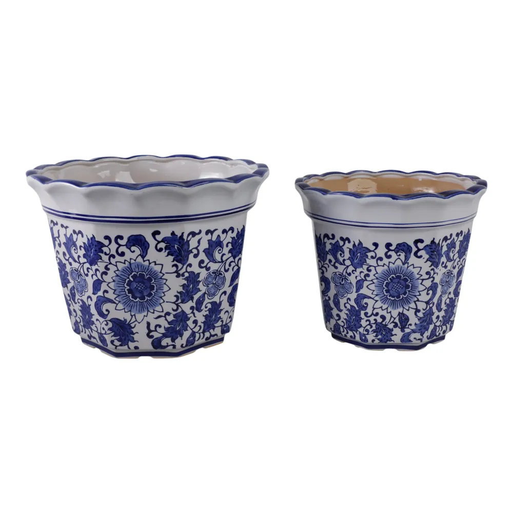 ENOCHFIELD SET OF 2 BLUE PLANTER 9 (IN)