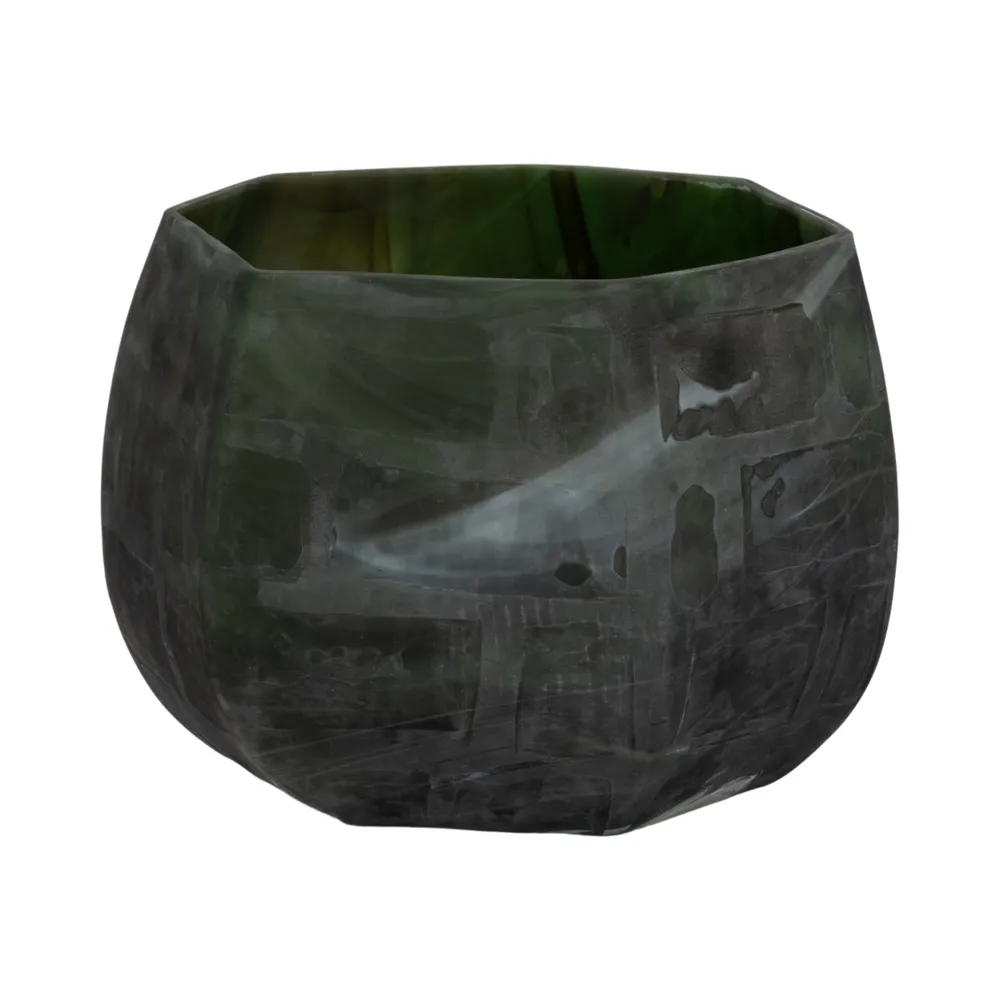 DYLANDALE GREEN GLASS VASE 10 (IN)