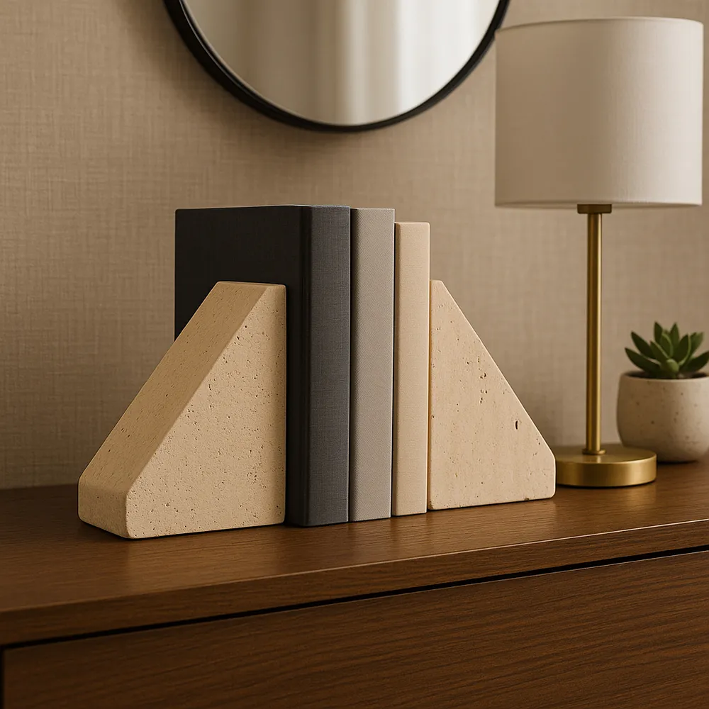 HOBARTBEACH SET OF 2 TAN BOOKENDS 6 (IN)