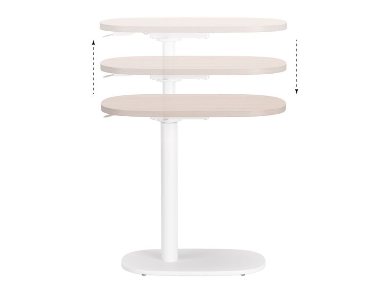 Buddy Adjustable Rotating Side Table Natural & White 8