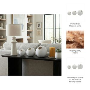UPTONFIELD SET OF 3 WHITE ORBS 6 (IN) 9