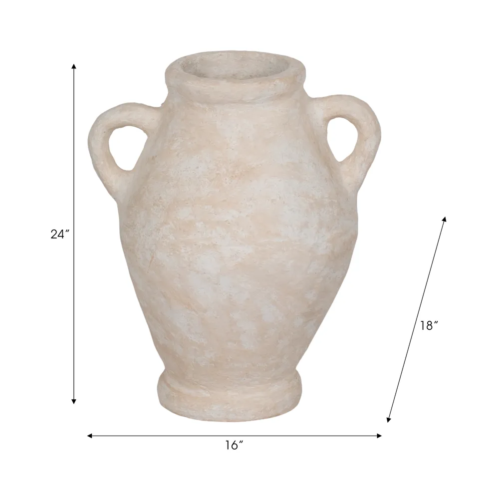 NATESTONE WHITE VASE 24 (IN)