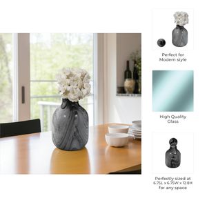 GRIFFINRIDGE GRAY GLASS VASE 13 (IN) 10